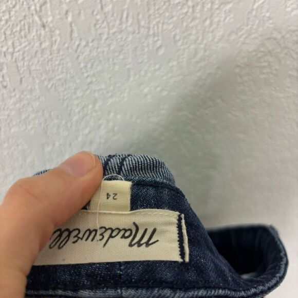 Madewell Blue Denim Gold Zip Up Mini Skirt - Picture 4 of 5